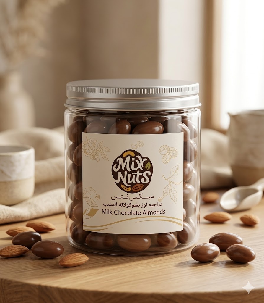 برطمان دراجية لوز بشيكولاتة الحليب